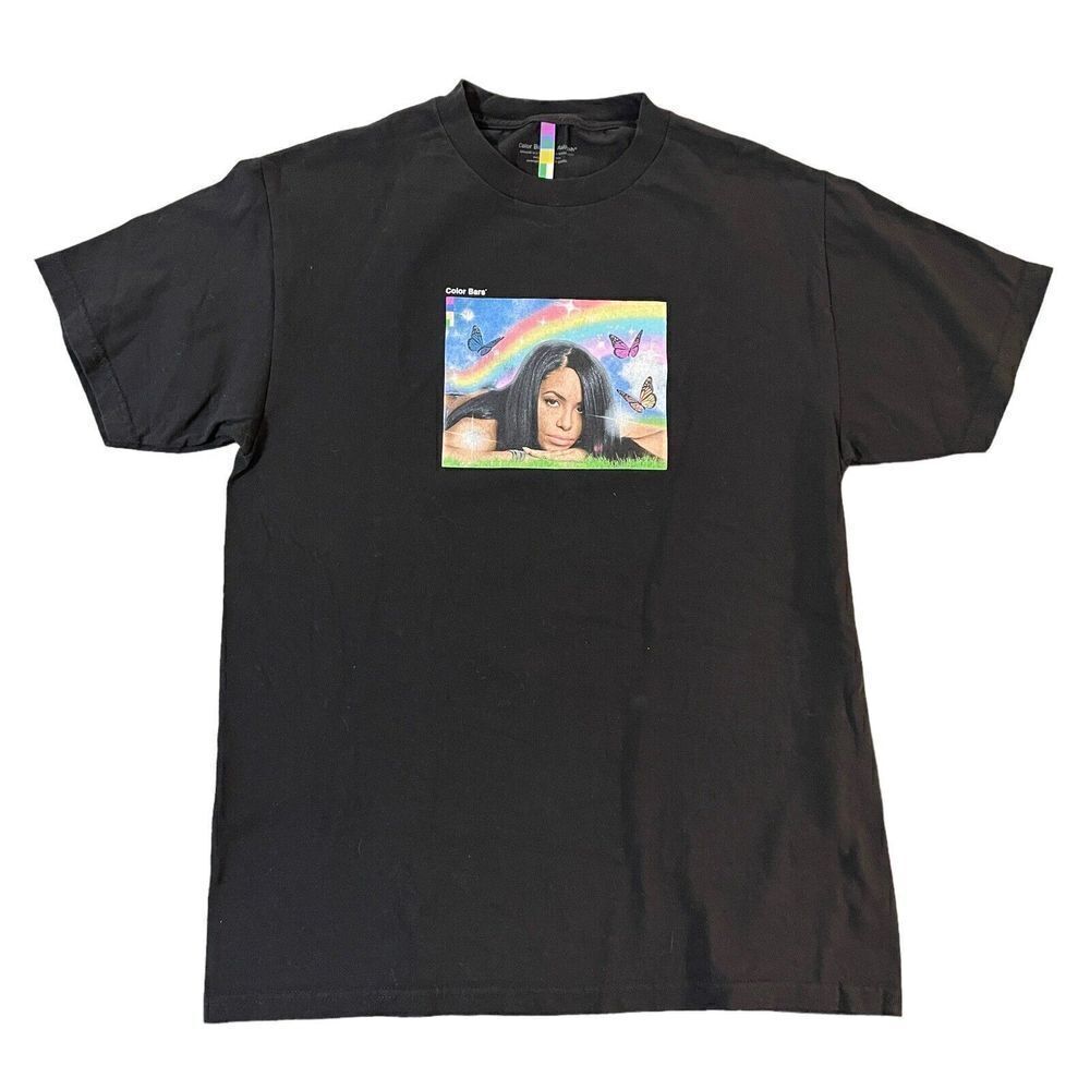 Color Bars x Aaliyah Mens T-Shirt Meadow Black Sz. L